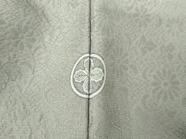 平和屋着物○上質な色無地 花唐草地紋 灰青色 正絹 逸品 AABH3650cs