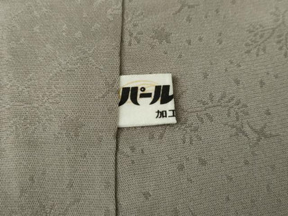 平和屋着物●上質な色無地　鼠色　正絹　逸品　AABH3652cs