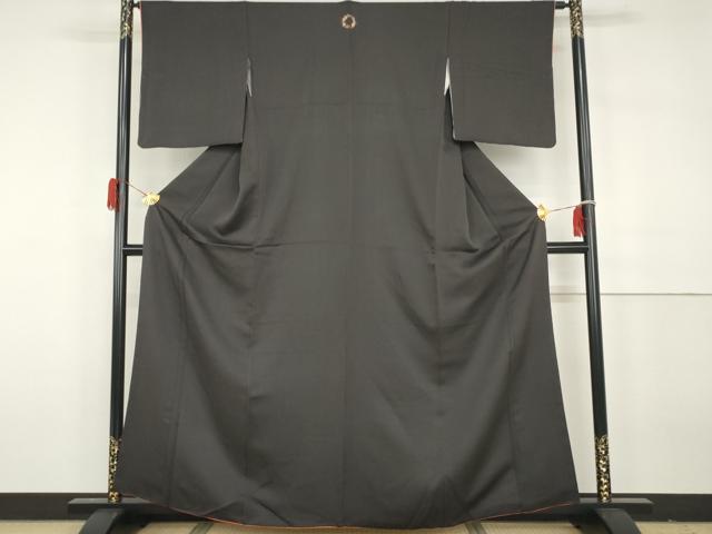 平和屋着物●上質な色無地　 檳榔子染　正絹　逸品　AABH3656cs