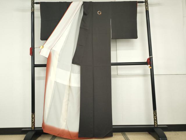 平和屋着物●上質な色無地　 檳榔子染　正絹　逸品　AABH3656cs