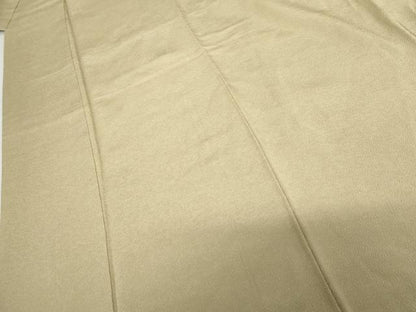 平和屋着物●上質な色無地　肌色　鬼しぼ縮緬　ロング丈　正絹　逸品　AABH3660cs