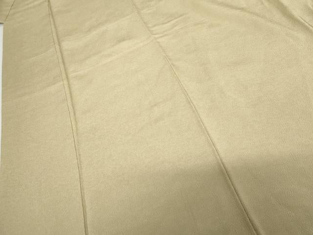 平和屋着物●上質な色無地　肌色　鬼しぼ縮緬　ロング丈　正絹　逸品　AABH3660cs