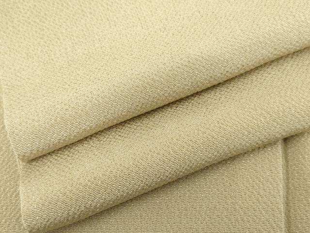平和屋着物●上質な色無地　肌色　鬼しぼ縮緬　ロング丈　正絹　逸品　AABH3660cs