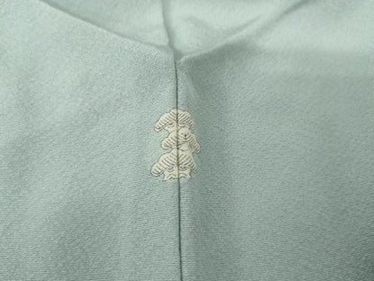 平和屋着物●上質な色無地　水色　正絹　逸品　AABH3662cs