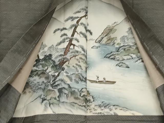 平和屋着物●男性　本場大島紬　アンサンブル　格子　正絹　逸品　未使用　AABH3665cs