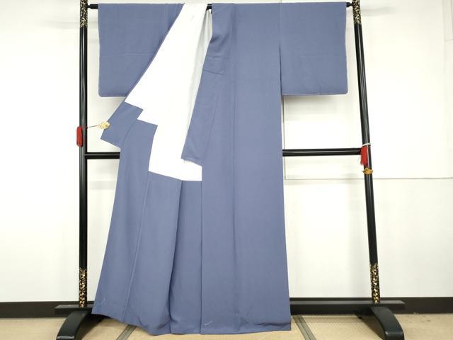 平和屋着物●上質な色無地　藤納戸色　正絹　逸品　未使用　AABH3671cs