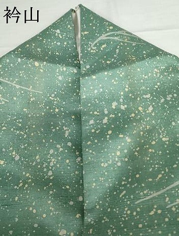 平和屋着物●上質な小紋　紬地　ろうけつ染め　立波文　正絹　逸品　AABH3673cs