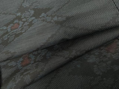 平和屋着物●本場大島紬　松皮菱花文　正絹　逸品　未使用　AABH3674cs