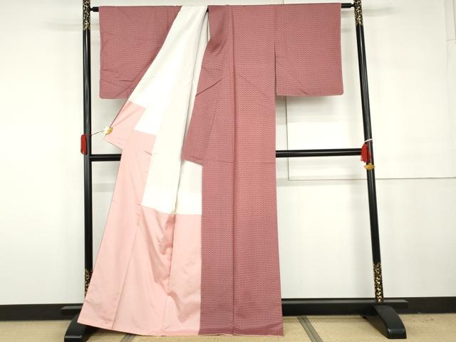 平和屋着物●本場大島紬　染大島　花菱文　正絹　逸品　未使用　AABH3676cs