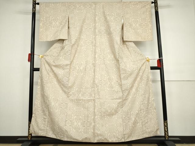 平和屋着物●薩摩結城　本場大島紬　鳥獣洋花文　高島屋扱い　正絹　逸品　未使用　AABH3682cs