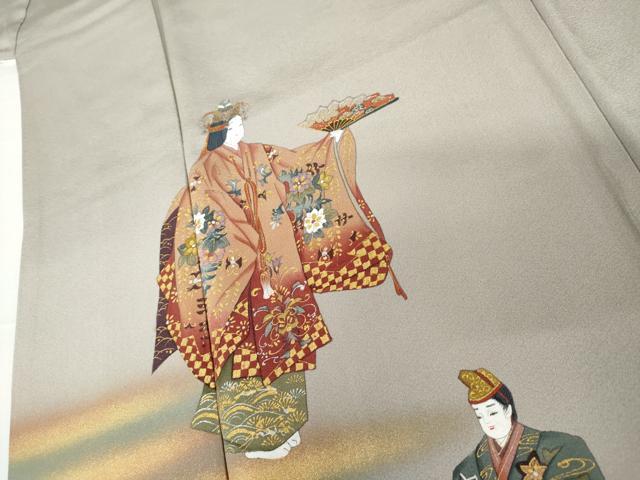 平和屋着物●豪華色留袖　作家物　手描き　人物文　暈し染め　金彩　正絹　逸品　AABH3687cs 平和屋着物○豪華色留袖 作家物 手描き 人物文 暈し染め 金彩