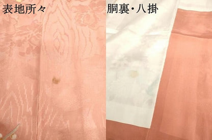 平和屋着物●アンティーク　大正ロマン　訪問着　孔雀枝花文　金彩　正絹　逸品　AABH3690cs
