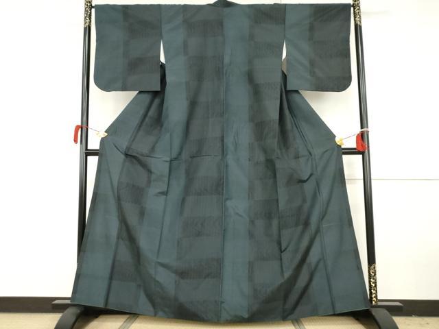 平和屋着物●本場大島紬　染大島　格子間道　正絹　逸品　AABH3693cs