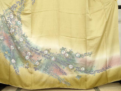 平和屋着物●訪問着　辻が花　暈し染め　金彩　正絹　逸品　AABH3696cs