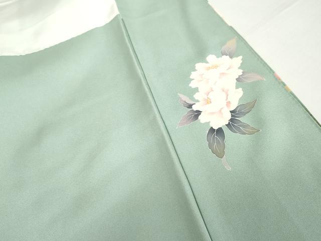 平和屋着物●訪問着　友禅　作家物　華翔　枝花文　暈し染め　金彩　正絹　逸品　AABH3697cs