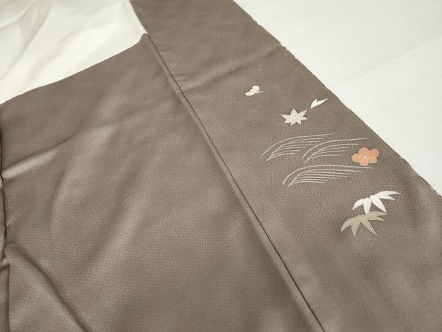 平和屋着物●訪問着　友禅　駒刺繍　鴛鴦枝花文　暈し染め　金彩　正絹　逸品　AABH3699cs