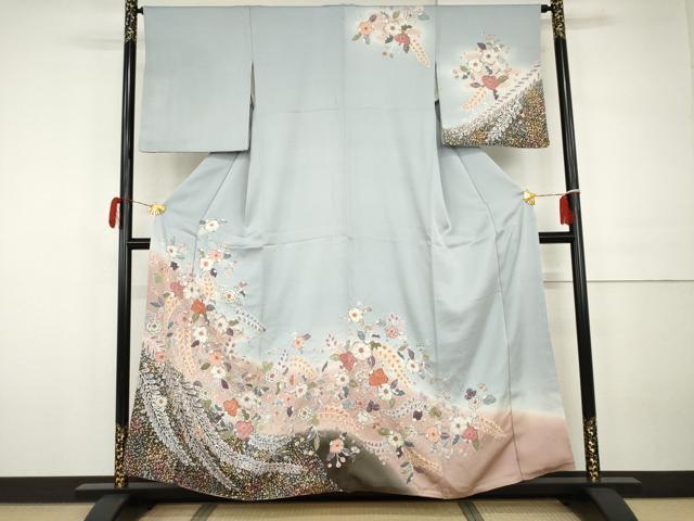 平和屋着物●訪問着　辻が花　暈し染め　金彩　正絹　逸品　AABH3700cs