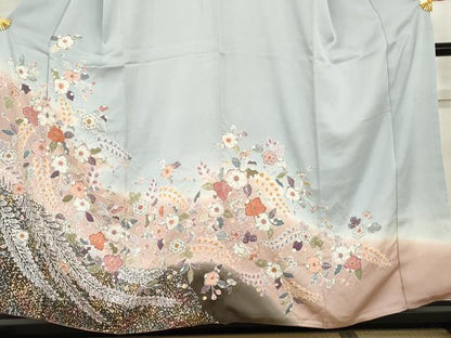 平和屋着物●訪問着　辻が花　暈し染め　金彩　正絹　逸品　AABH3700cs
