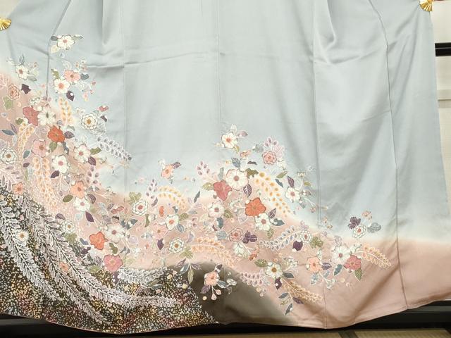 平和屋着物●訪問着　辻が花　暈し染め　金彩　正絹　逸品　AABH3700cs