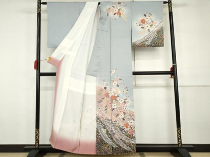 平和屋着物●訪問着　辻が花　暈し染め　金彩　正絹　逸品　AABH3700cs