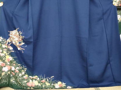 平和屋着物●豪華振袖　几帳枝花文　暈し染め　金彩　正絹　逸品　AABH3701cs