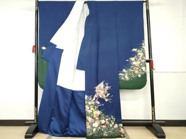 平和屋着物●豪華振袖　几帳枝花文　暈し染め　金彩　正絹　逸品　AABH3701cs