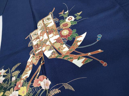 平和屋着物●豪華振袖　几帳枝花文　暈し染め　金彩　正絹　逸品　AABH3701cs