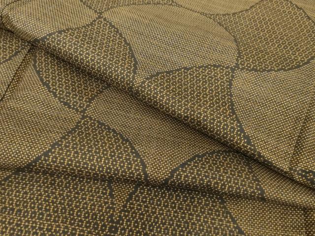 平和屋着物●本場大島紬　一元7マルキ　幾何学文様　正絹　逸品　AABH3706cs