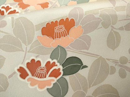 平和屋着物●訪問着　枝花文　暈し染め　正絹　逸品　AABH3709cs