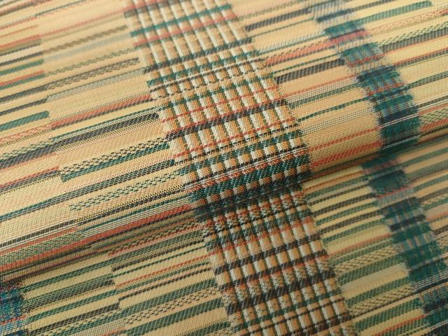 平和屋着物●お召　横段間道　正絹　逸品　AABH3711cs