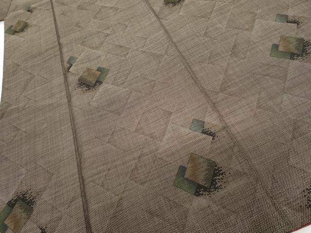 平和屋着物●本場大島紬　泥染め　カタス7マルキ　菱重ね文　正絹　逸品　AABH3713cs