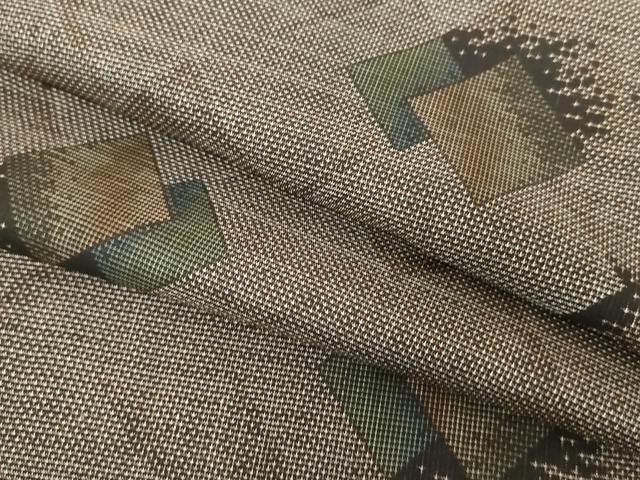 平和屋着物●本場大島紬　泥染め　カタス7マルキ　菱重ね文　正絹　逸品　AABH3713cs