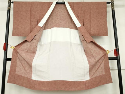 平和屋着物●長襦袢　無双仕立て　鹿の子文　暈し染め　正絹　逸品　AABH3714cs