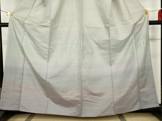 平和屋着物●京の名門　じゅらく謹製　訪問着　紬地　漢方草木染　霞文　正絹　逸品　AABH3718cs