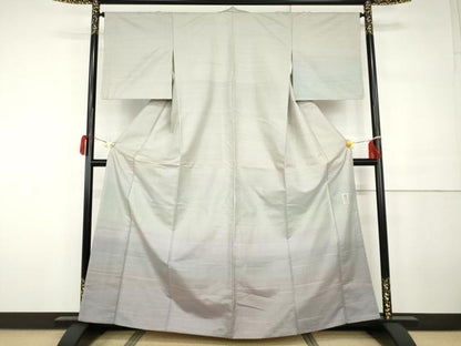 平和屋着物●京の名門　じゅらく謹製　訪問着　紬地　漢方草木染　霞文　正絹　逸品　AABH3718cs