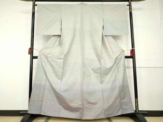 平和屋着物●京の名門　じゅらく謹製　訪問着　紬地　漢方草木染　霞文　正絹　逸品　AABH3718cs