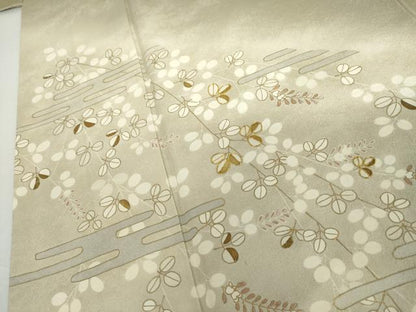 平和屋着物●訪問着　友禅　駒刺繍　エ霞萩文　暈し染め　金彩　正絹　逸品　AABH3729cs