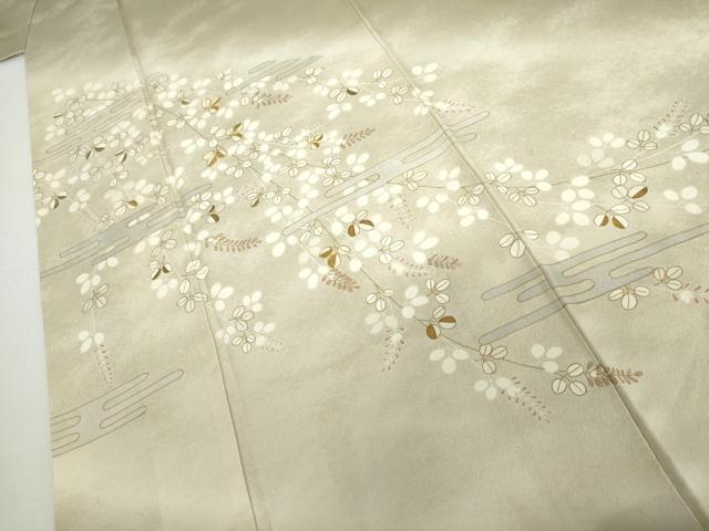 平和屋着物●訪問着　友禅　駒刺繍　エ霞萩文　暈し染め　金彩　正絹　逸品　AABH3729cs