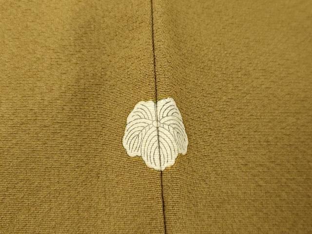 平和屋着物●上質な色無地　黄橡色　正絹　逸品　AABH3731cs 平和屋着物○上質な色無地 黄橡色 正絹 逸品 AABH3731cs