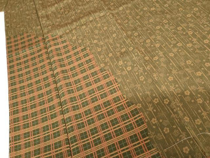 平和屋着物●訪問着　型染め　笹梅文　鬼しぼ縮緬　ますいわ屋扱い　正絹　逸品　AABH3735cs