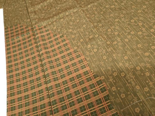平和屋着物●訪問着　型染め　笹梅文　鬼しぼ縮緬　ますいわ屋扱い　正絹　逸品　AABH3735cs