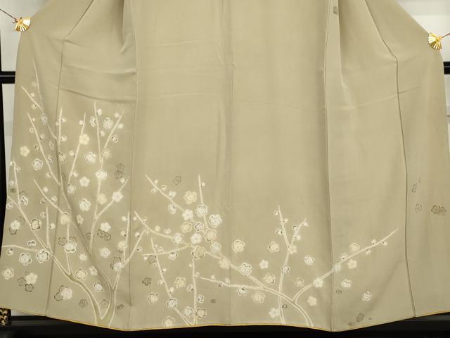 平和屋着物●訪問着　手描き　絞り　枝梅文　正絹　逸品　AABH3738cs