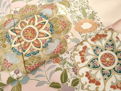 平和屋着物●訪問着　友禅　駒刺繍　正倉院花唐草文　暈し染め　金彩　正絹　逸品　AABH3740cs