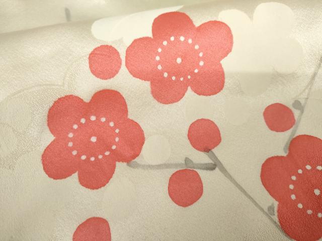 平和屋着物●豪華振袖　手描き　草花文　枝梅　正絹　逸品　AABH3746cs