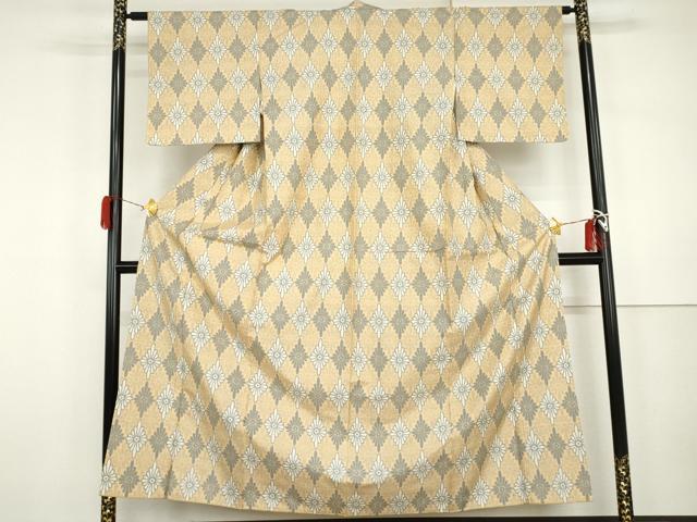 平和屋着物●本場村山大島紬　花格子　正絹　逸品　AABH3754cs