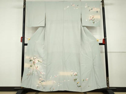 平和屋着物●訪問着　友禅　作家物　枝花文　暈し染め　鈴乃屋扱い　正絹　逸品　AABH3757cs