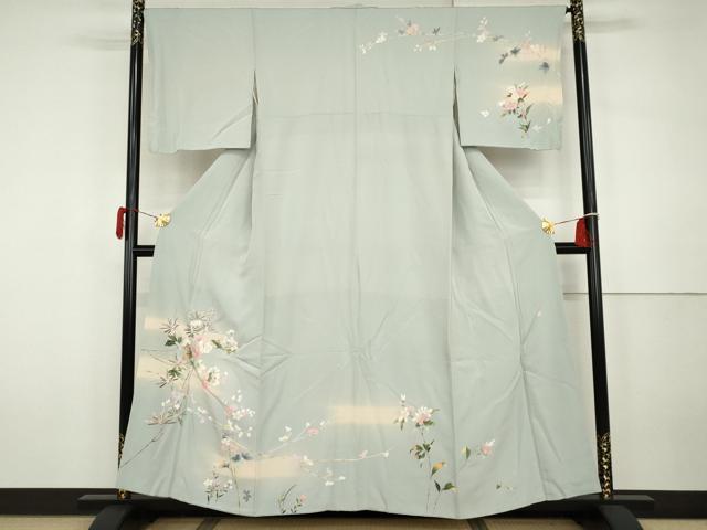 平和屋着物●訪問着　友禅　作家物　枝花文　暈し染め　鈴乃屋扱い　正絹　逸品　AABH3757cs