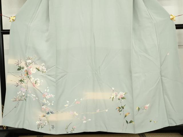 平和屋着物●訪問着　友禅　作家物　枝花文　暈し染め　鈴乃屋扱い　正絹　逸品　AABH3757cs