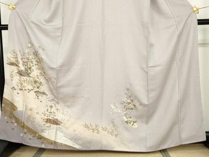 平和屋着物●訪問着　浜松風景文　暈し染め　金銀彩　正絹　逸品　AABH3771cs