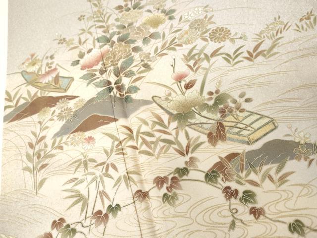 平和屋着物●訪問着　浜松風景文　暈し染め　金銀彩　正絹　逸品　AABH3771cs